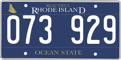 RI license plate 073929