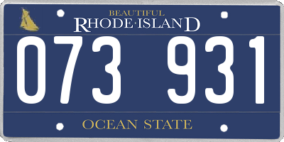 RI license plate 073931