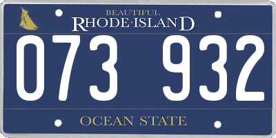 RI license plate 073932