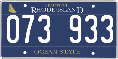 RI license plate 073933
