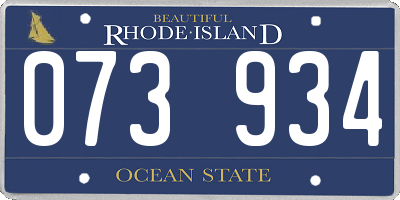 RI license plate 073934