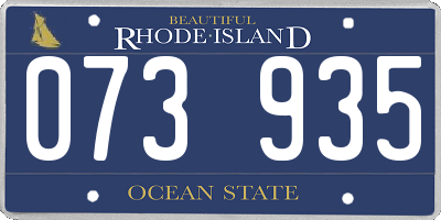 RI license plate 073935