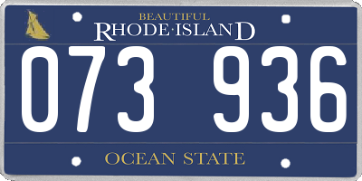 RI license plate 073936