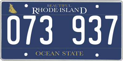 RI license plate 073937