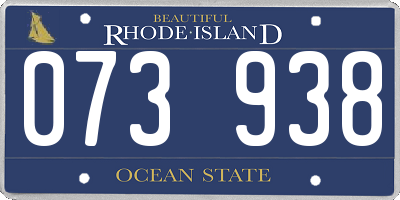 RI license plate 073938