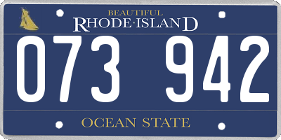 RI license plate 073942