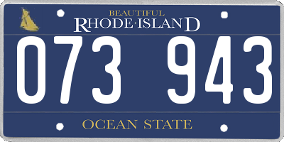RI license plate 073943
