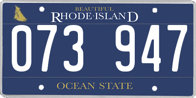 RI license plate 073947