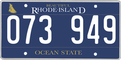 RI license plate 073949