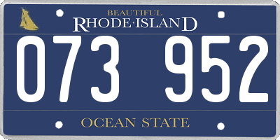 RI license plate 073952