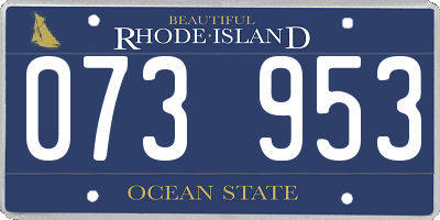 RI license plate 073953