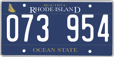 RI license plate 073954