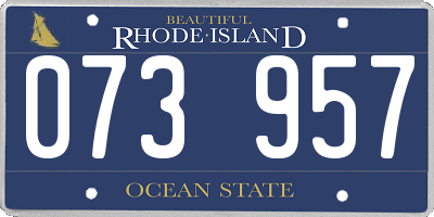 RI license plate 073957