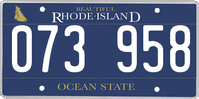 RI license plate 073958
