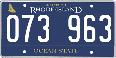 RI license plate 073963