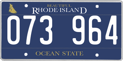 RI license plate 073964