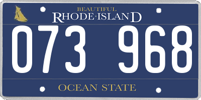 RI license plate 073968