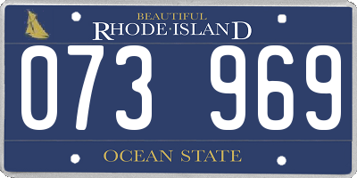 RI license plate 073969