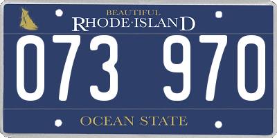 RI license plate 073970