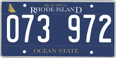 RI license plate 073972