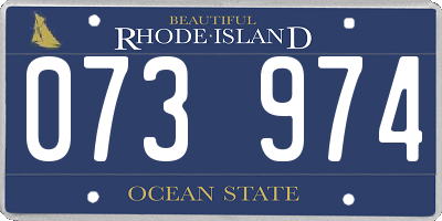 RI license plate 073974