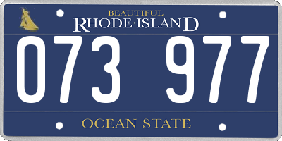 RI license plate 073977