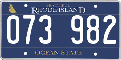 RI license plate 073982