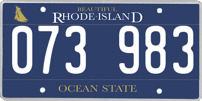 RI license plate 073983
