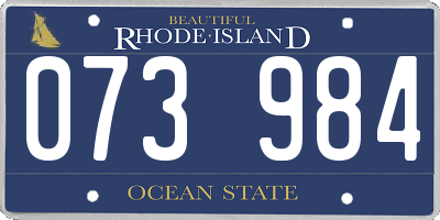 RI license plate 073984