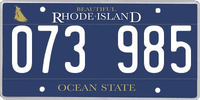 RI license plate 073985