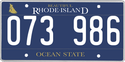 RI license plate 073986