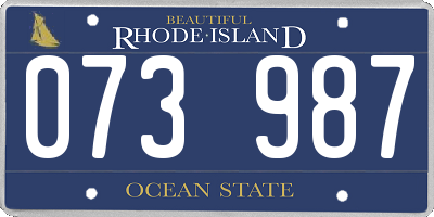 RI license plate 073987