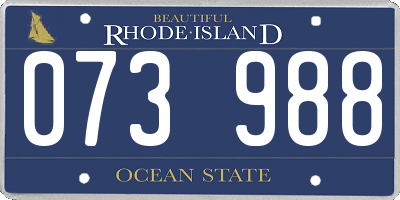 RI license plate 073988