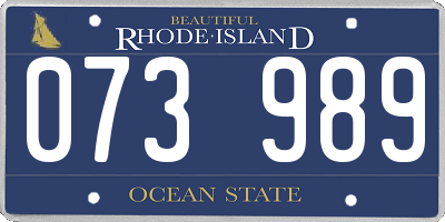 RI license plate 073989