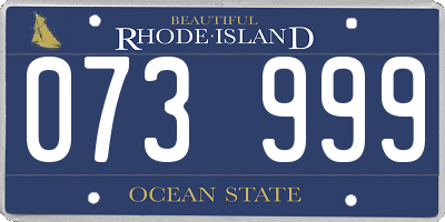 RI license plate 073999