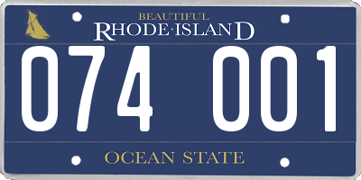 RI license plate 074001