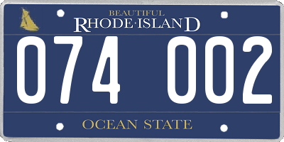RI license plate 074002