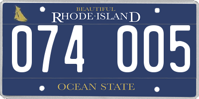 RI license plate 074005