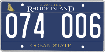 RI license plate 074006