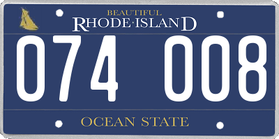 RI license plate 074008