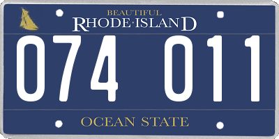 RI license plate 074011