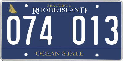 RI license plate 074013