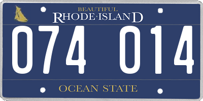 RI license plate 074014