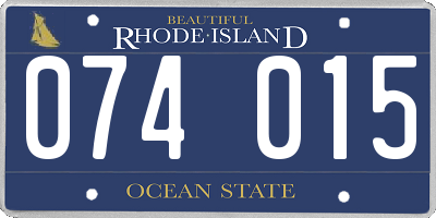 RI license plate 074015