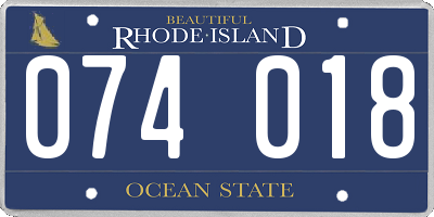 RI license plate 074018