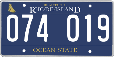 RI license plate 074019