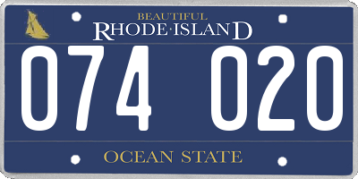 RI license plate 074020