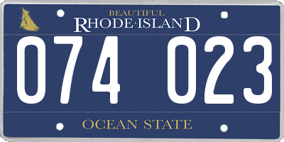 RI license plate 074023