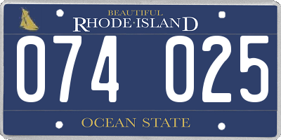 RI license plate 074025