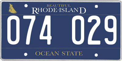 RI license plate 074029